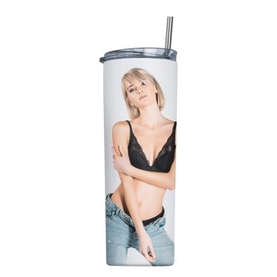 Skinny Straight 20oz Stainless Steel Tumbler with Straw & Lid