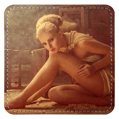 Brown Leather Coaster Set - Square