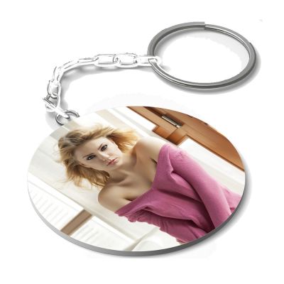 Round Keychain With Chain